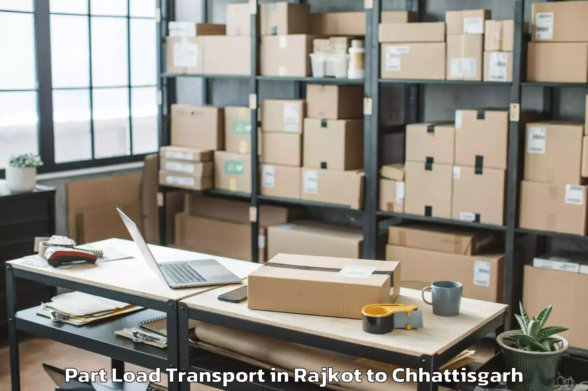 Easy Rajkot to Bishrampur Part Load Transport Booking